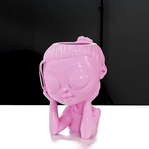 Cute Girls Face Flower Pot - Dream Girl Flower penholder | 3D