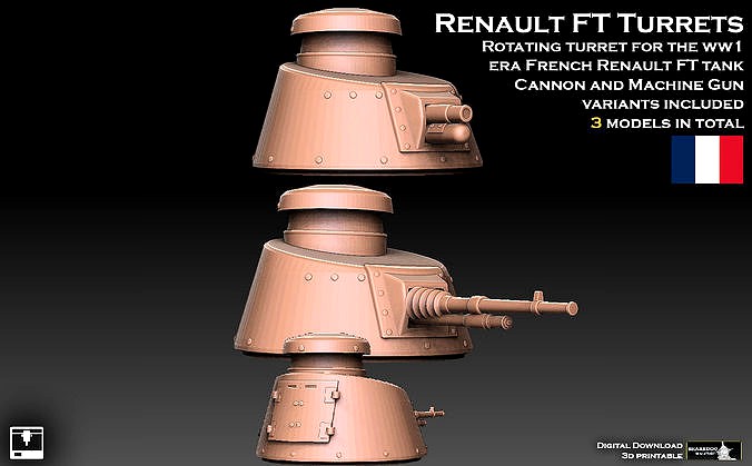 Renault FT Tank Turrets | 3D