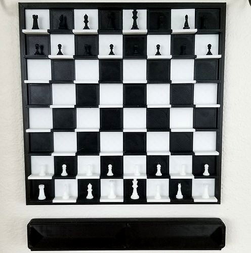 3D Printable 12x12 Wall Chess | 3D