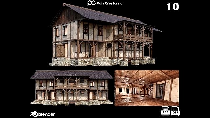 Medieval Houses 10 - 4K Textures Game Ready