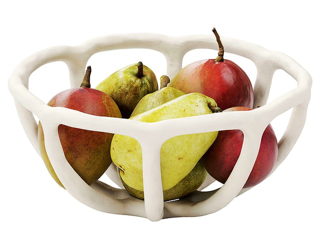 Nested bowl with mango and pears