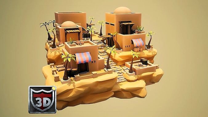 Stylized Desert Town Environment Modular Pack