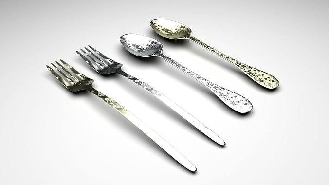Fingerprinted Spoons And Forks
