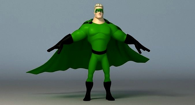 Cartoon Superhero Male Character