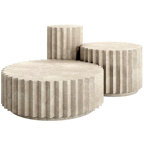 Doris coffee table sets in marble by Fred and Juul
