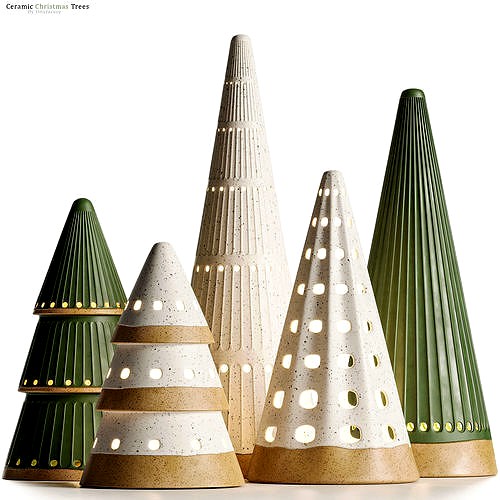 LED Ceramic Christmas Trees Decoration Set