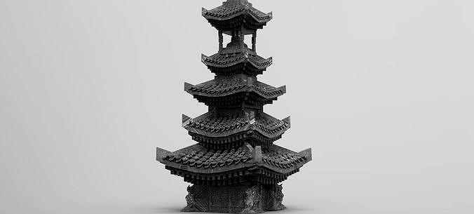 Stylized Chinese tower 3