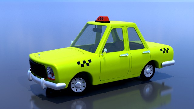 Cartoon taxi