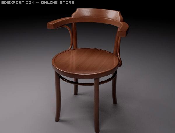 Old wooden chair 3D Model