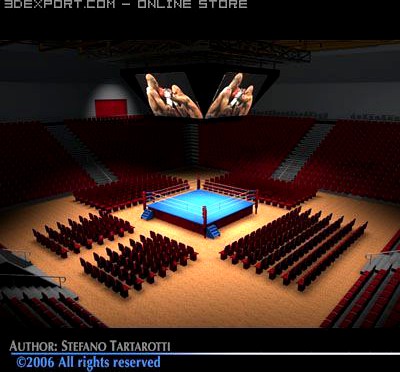 Boxing arena c4d 3D Model