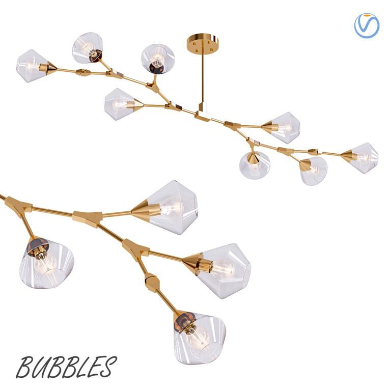 Modern Chandelier With Branching Bubbles (337743)