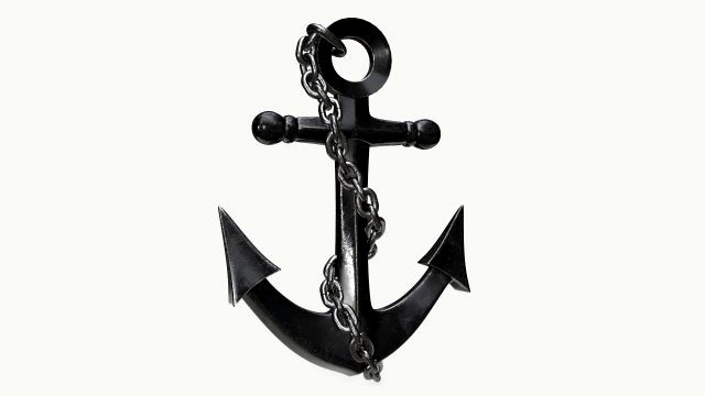Wall interior decor anchor with chains