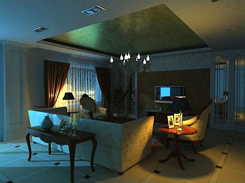 Photorealistic Living Room 0022 3D Model