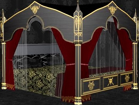 Gothic Canopy Bed 3D Model