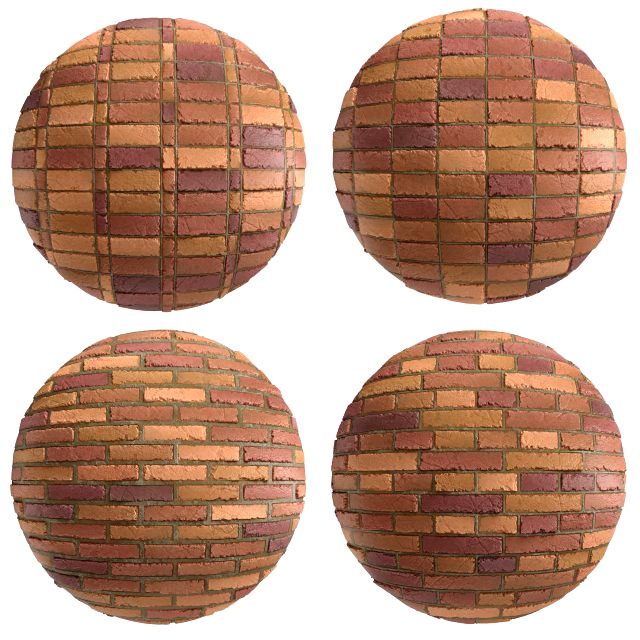 materials 9- brick tiles pbr in 4 patterns