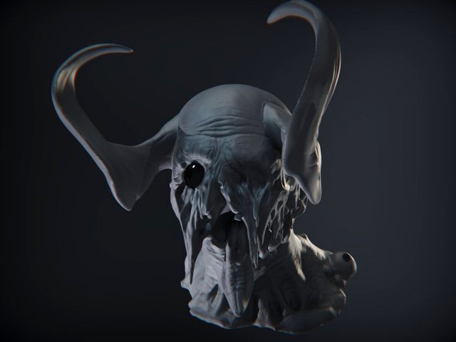 demon head sculpt 07