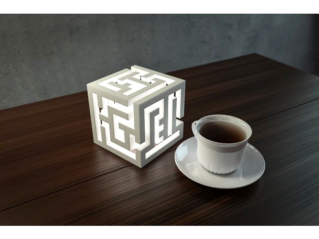 3d printed cube lamp