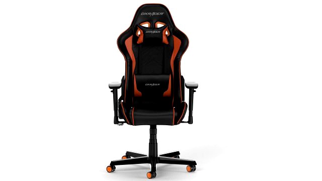 dxracer gaming chair orange - element 3d and v-ray