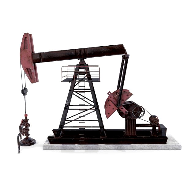 oil pumpjack animated weathered 2