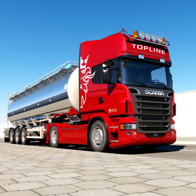 truck with tanker trailer