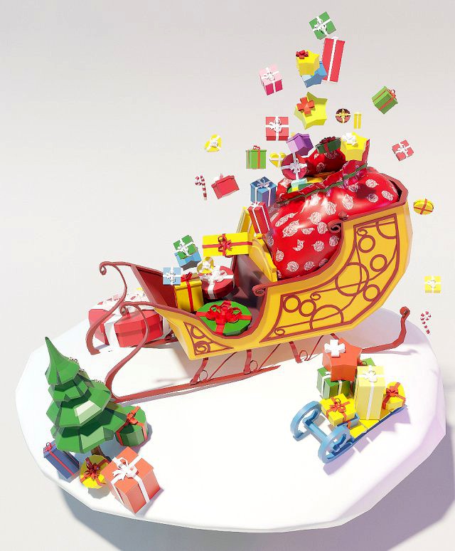 sleigh with gifts