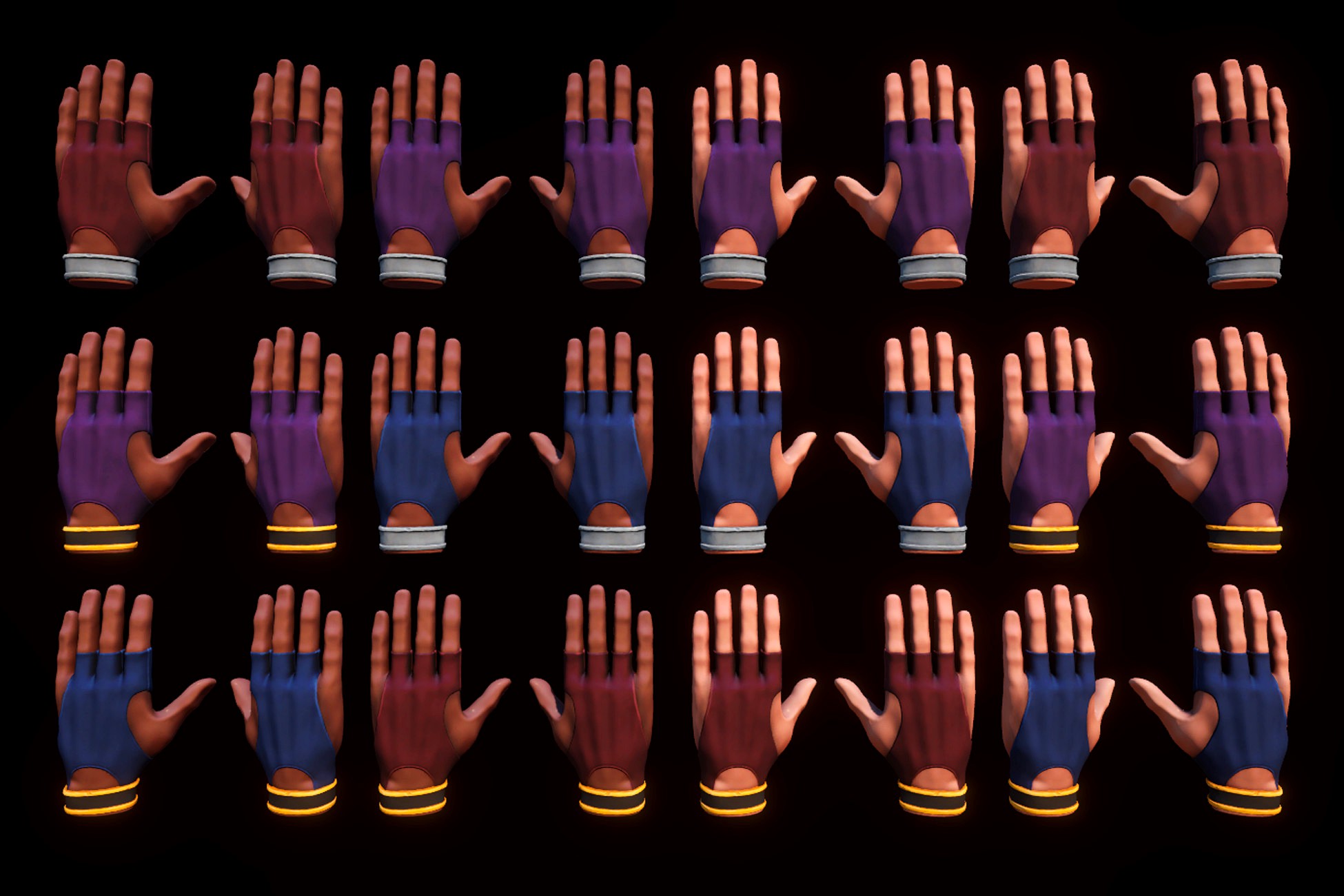 VR Stylized Hand Glove Variation 01 (Left &amp; Right)