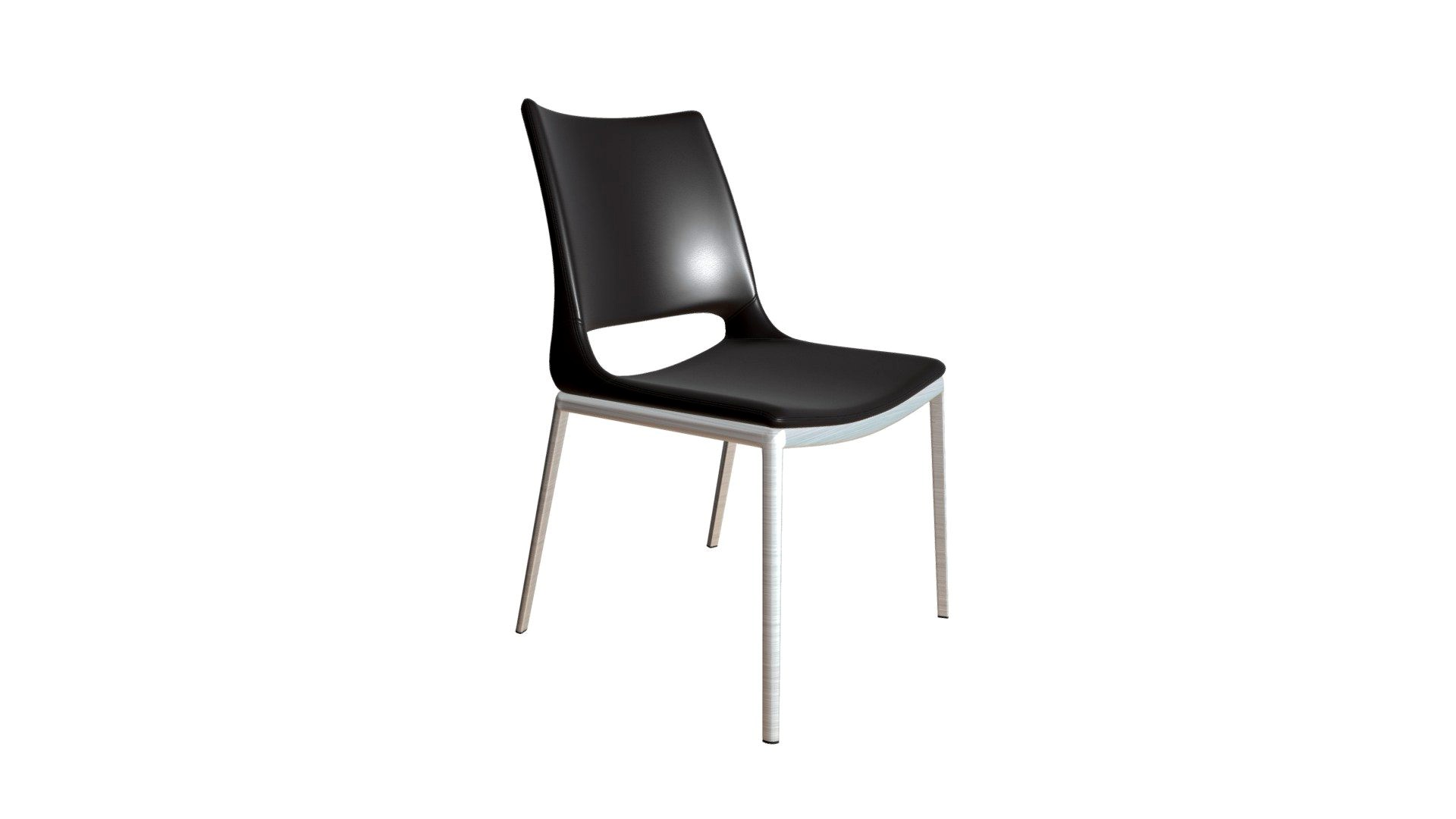 Ace Dining Chair Black & Brushed SS - 101280