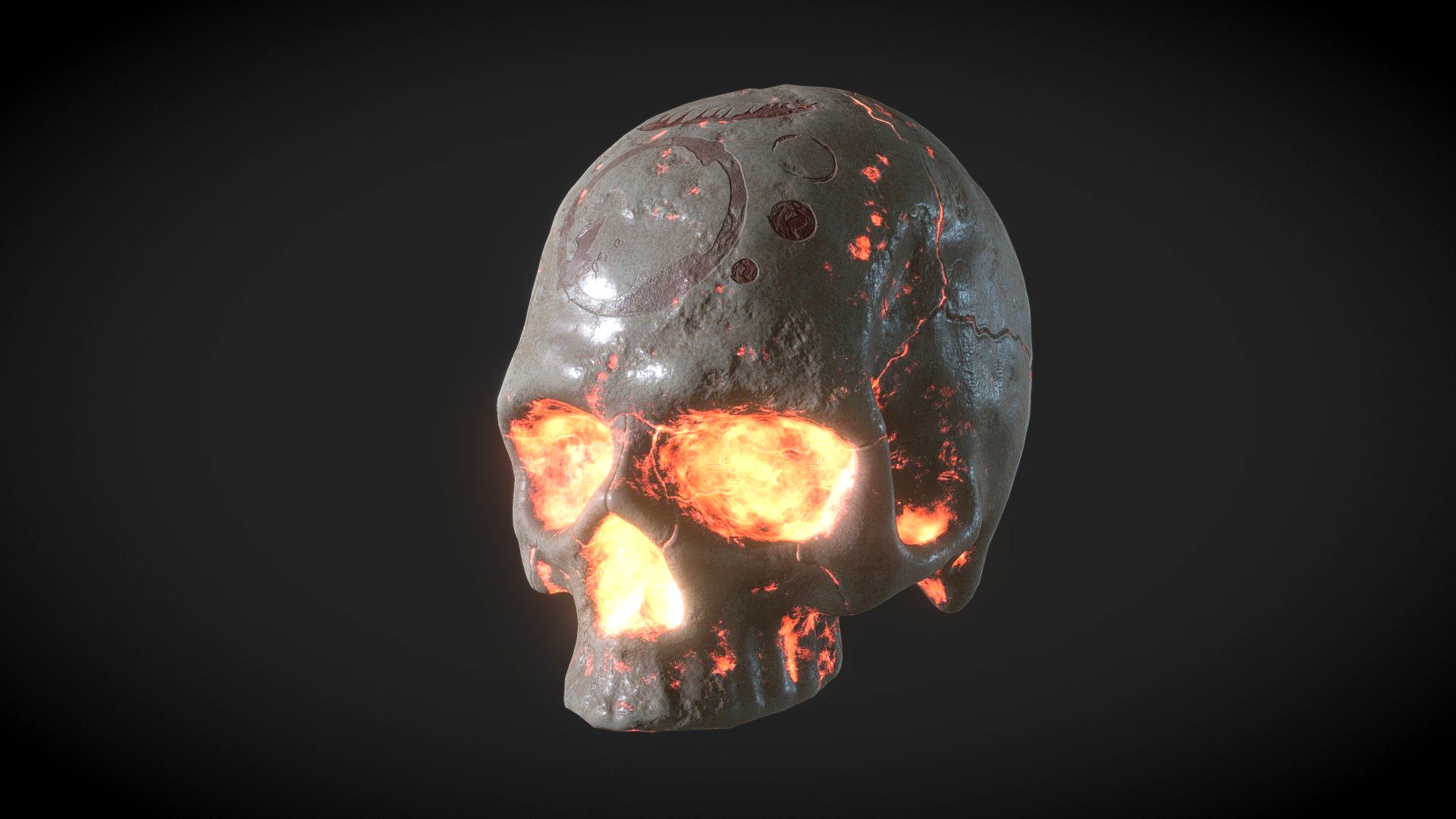 Emissive Material test on skull