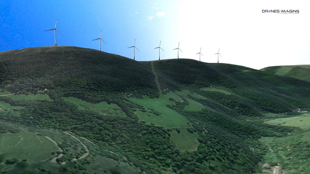 Landscape impact of a wind farm project - France