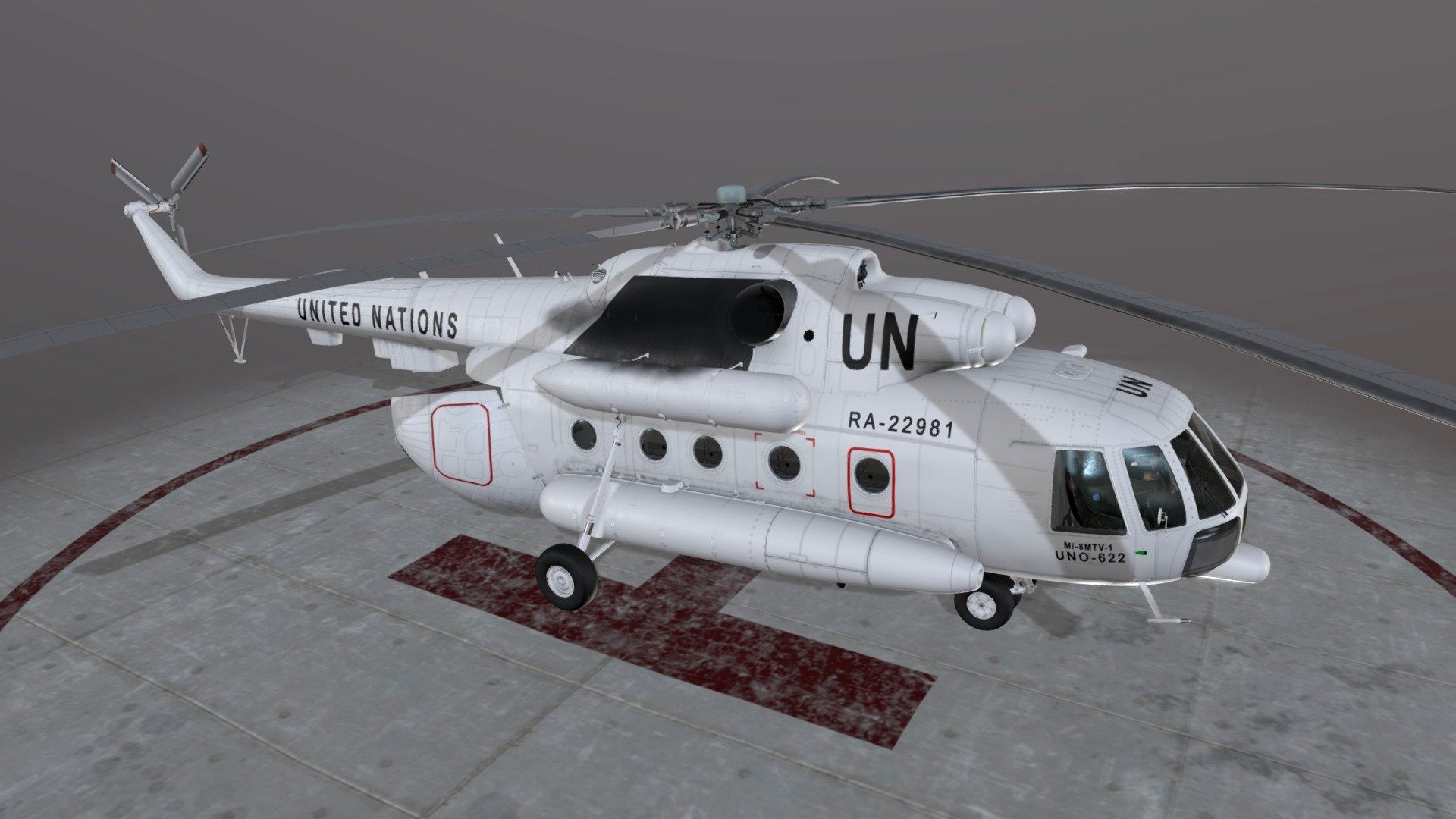 Mi-8MTV United Nations Animated