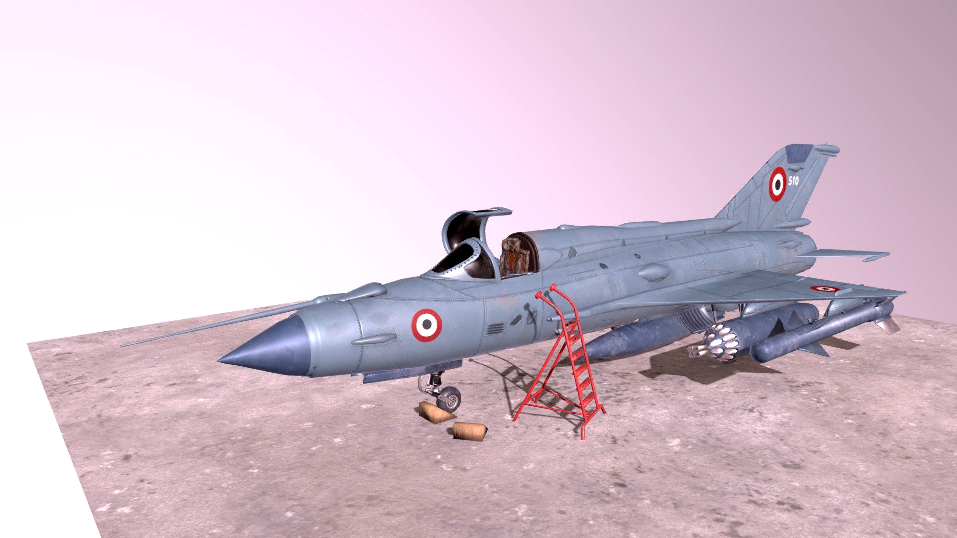 MiG 21 - Rigged & Animated - with Interior - M2