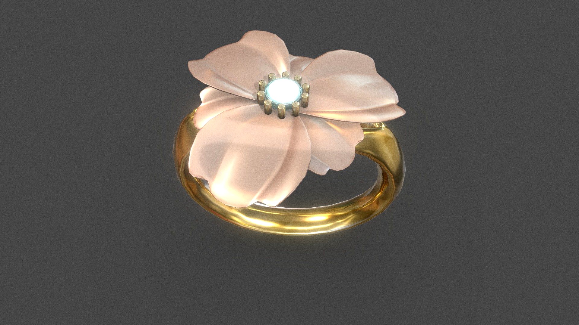 Cute Leaves Gold Ring Female Accessory