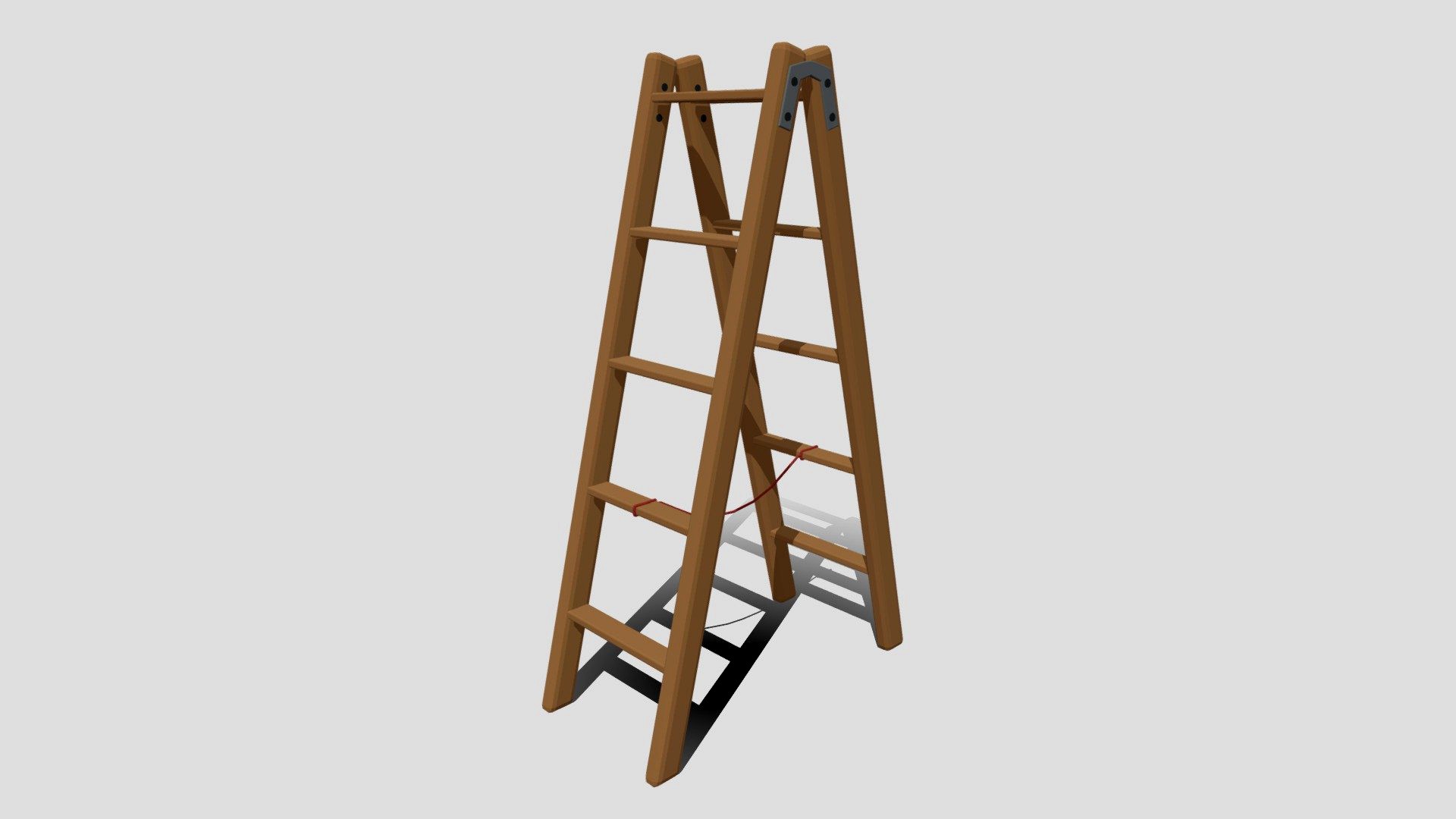 Low Poly Cartoon Wooden Ladder