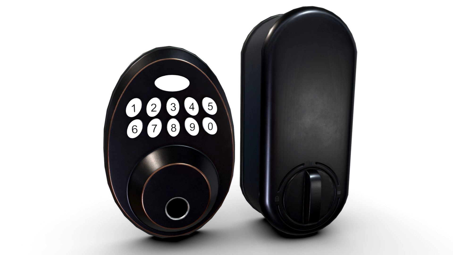 Oval Digital Door Lock VR / AR / low-poly