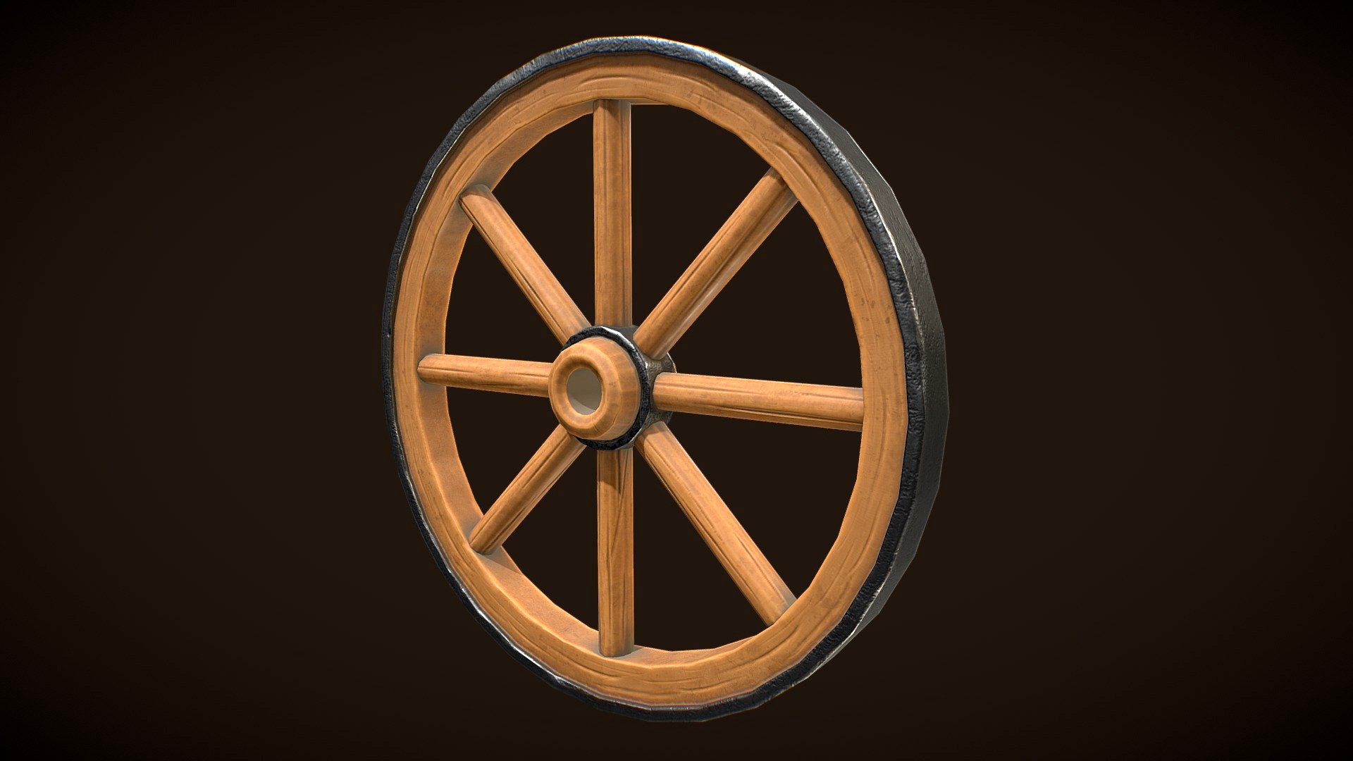 Stylized Western Wooden Wheel