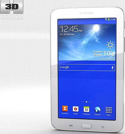 Samsung Galaxy Tab 3 Lite White 3D Model