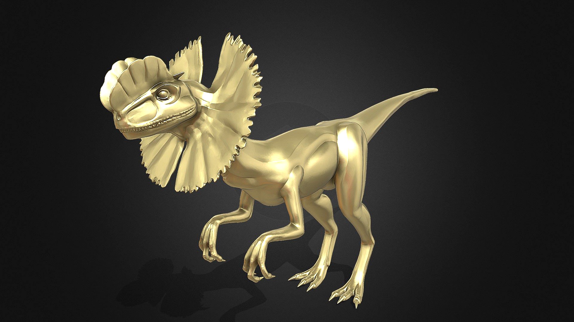 Gold Dilophosaurus