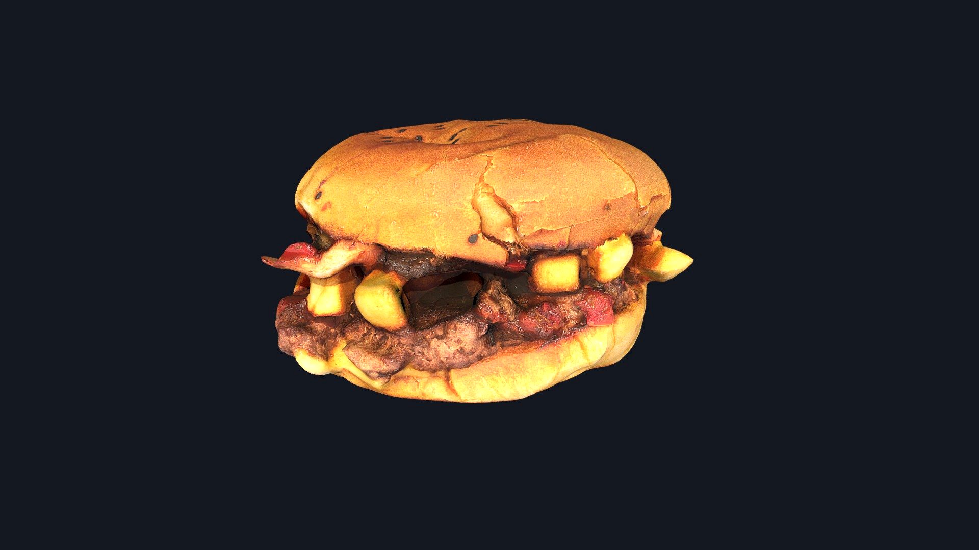 French Fries Burger - Photogrammetry