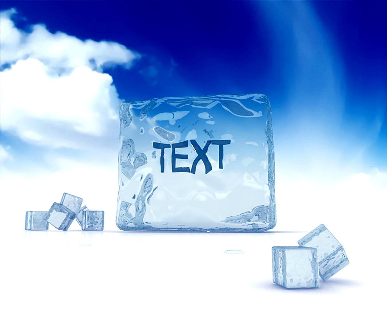 ice cubes with text
