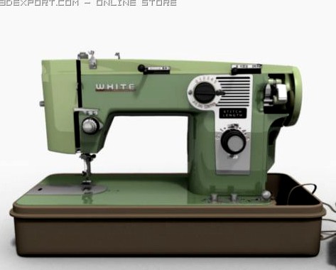 White Sewing Machine Model 530 3D Model