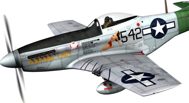 North American P51D Mustang  Fighting Lady 3D Model