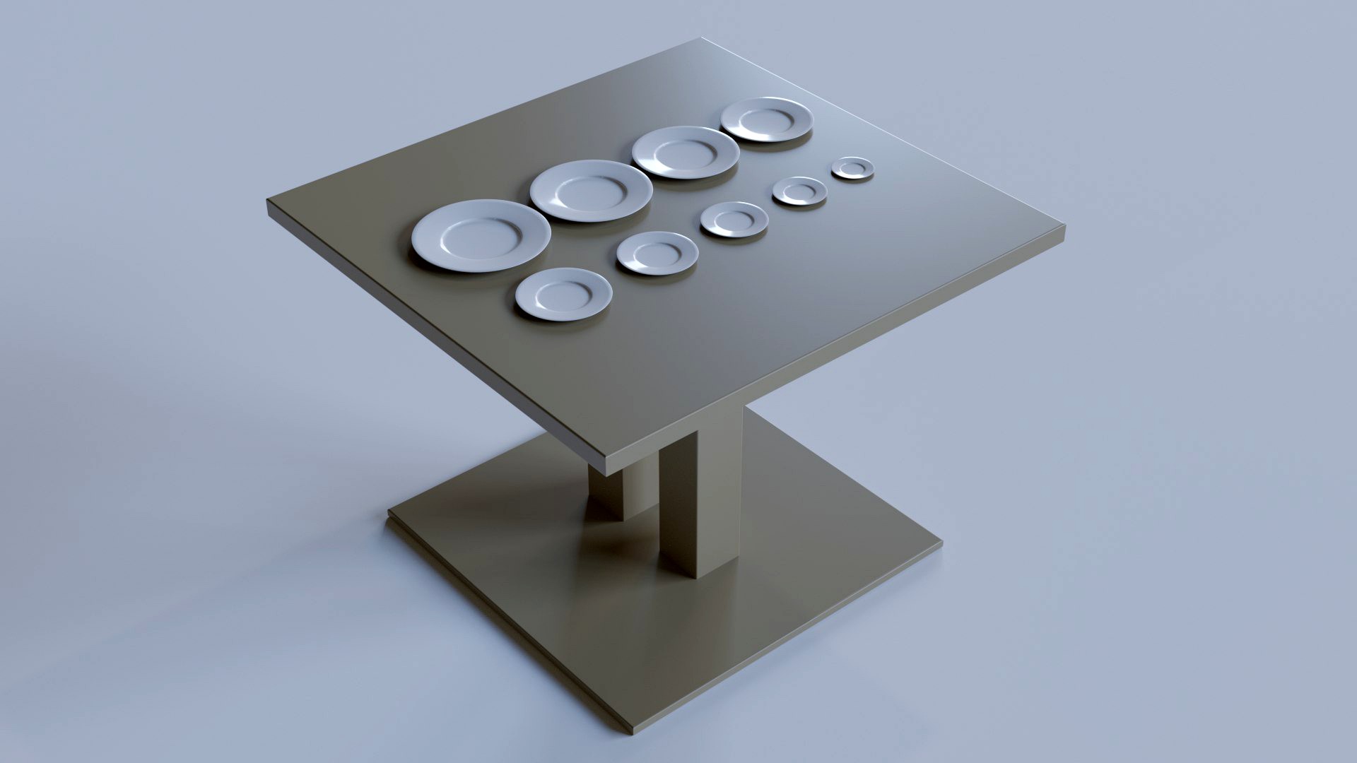 Round White Flat Plate and Presentation Table