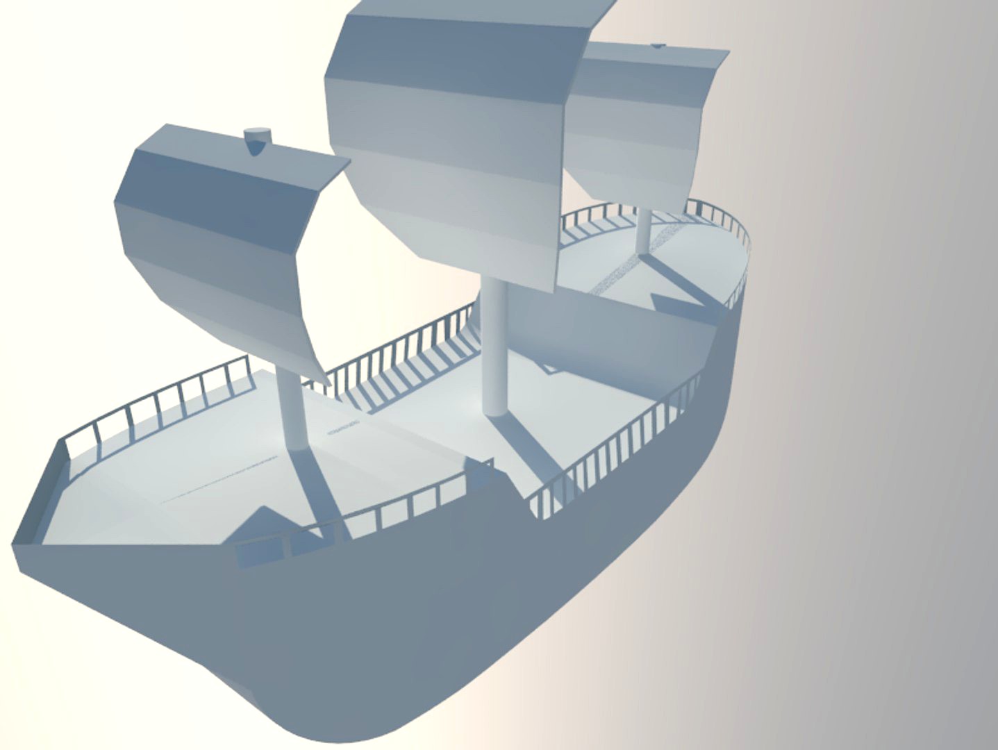 Pirate Ship - Low Poly - No Texture