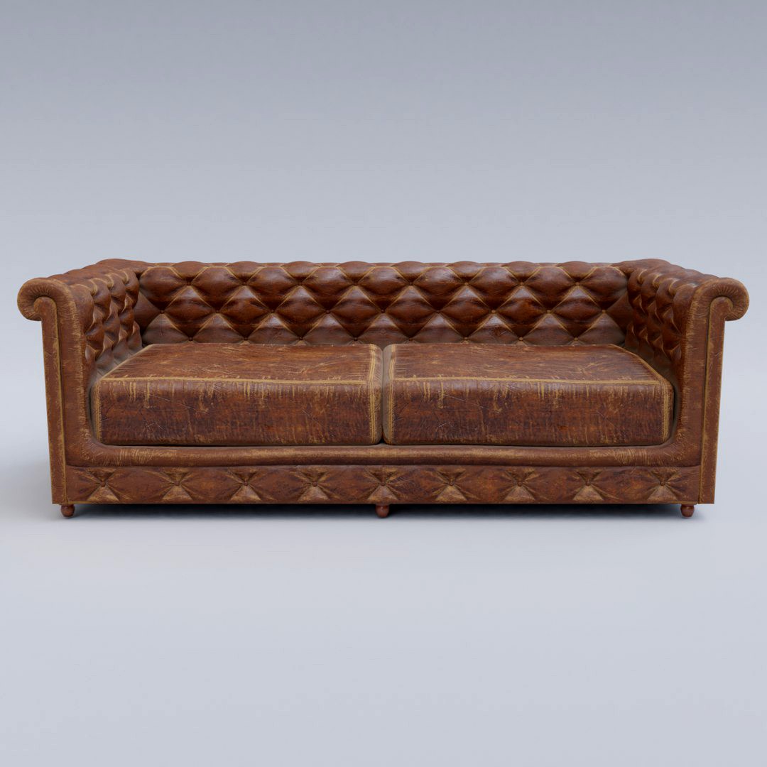 sofa cherter fbx, boj, x3d, stl, dae