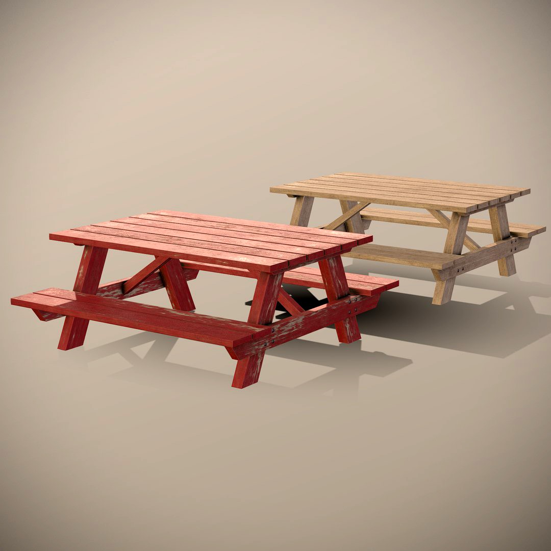 Picnic Table - Clean and Worn variants