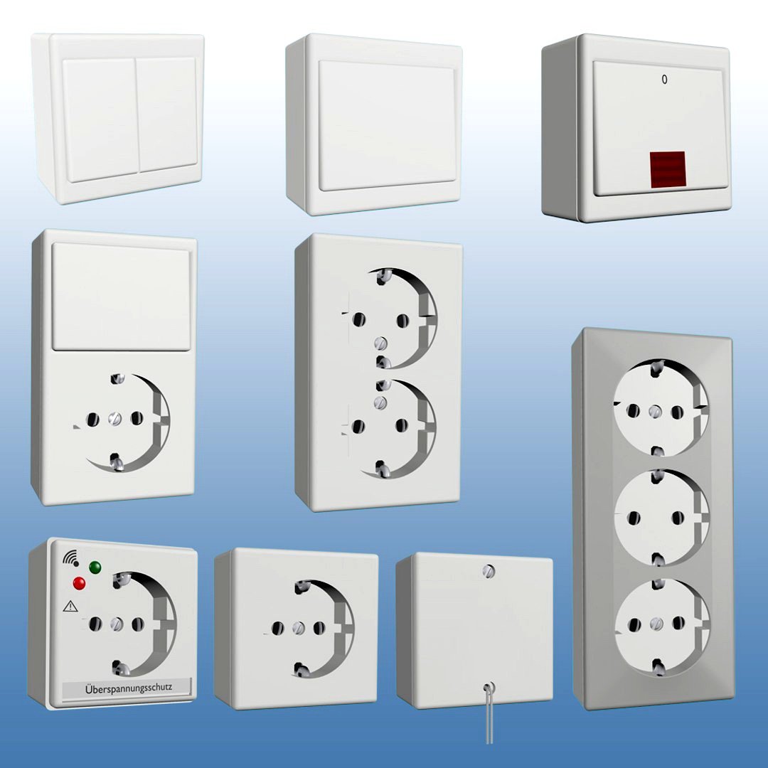 220V surface mounted switches and sockets