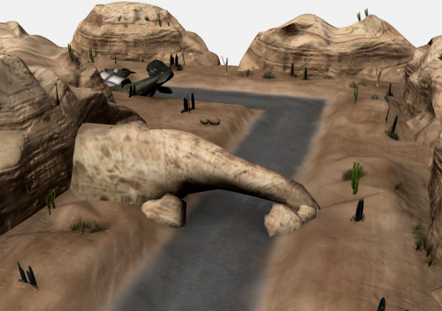 3d Desert for game with obstacles