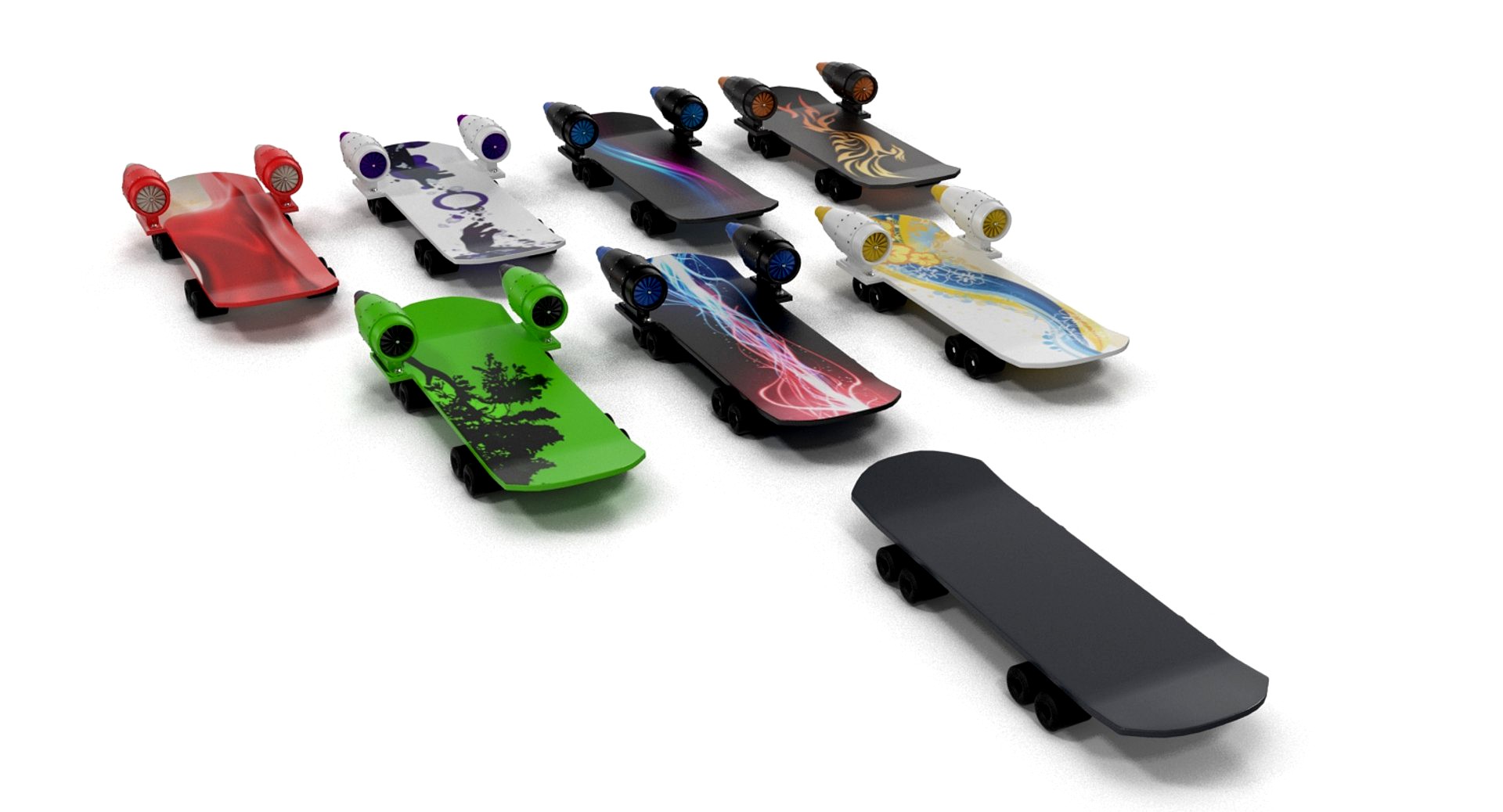 Jet skateboard collection