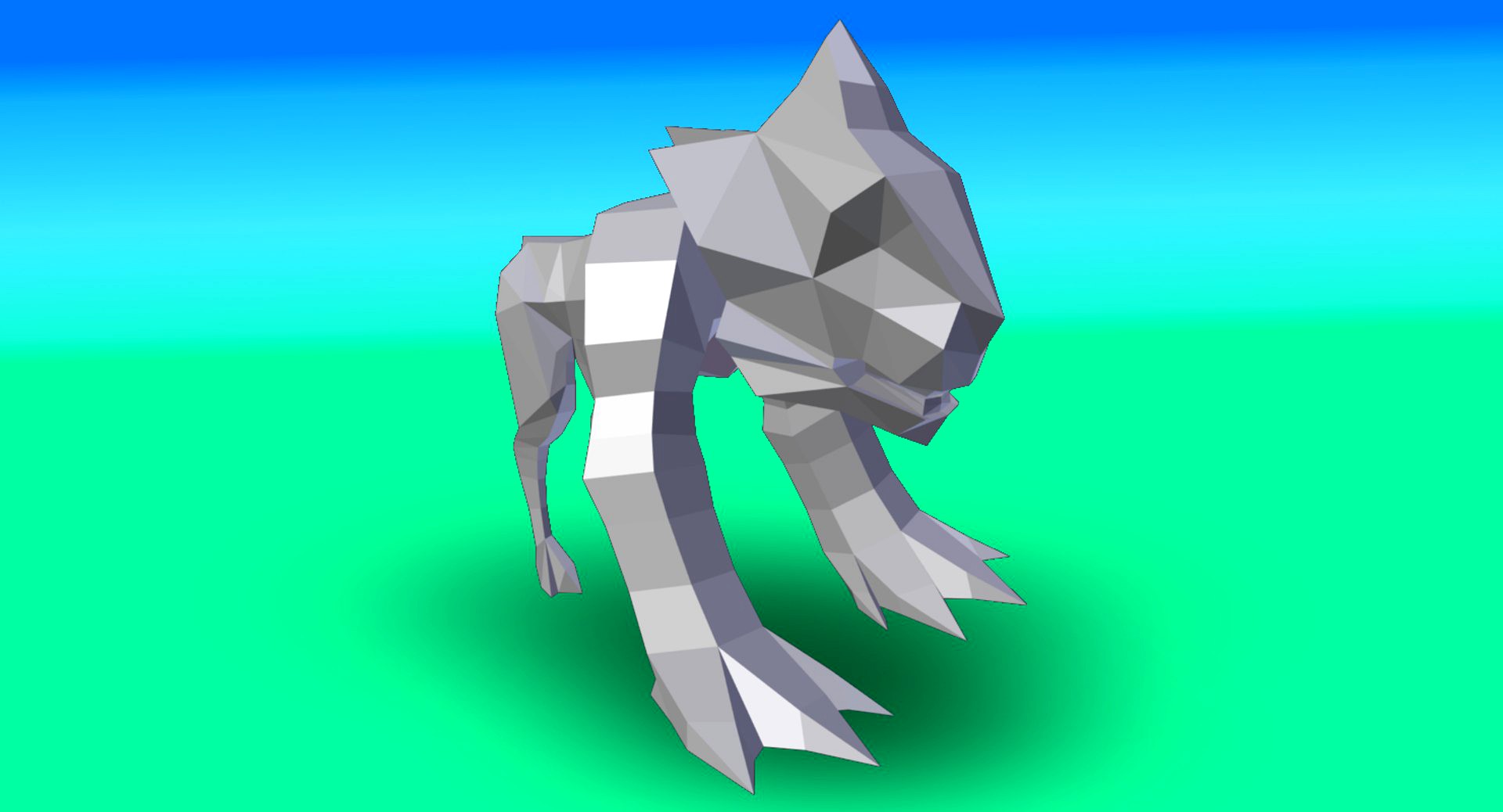 Feline Beast Monster - Low Poly Creature 3D Model