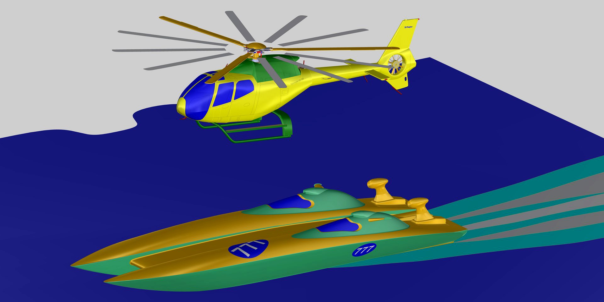Eurocopter and Speedboat